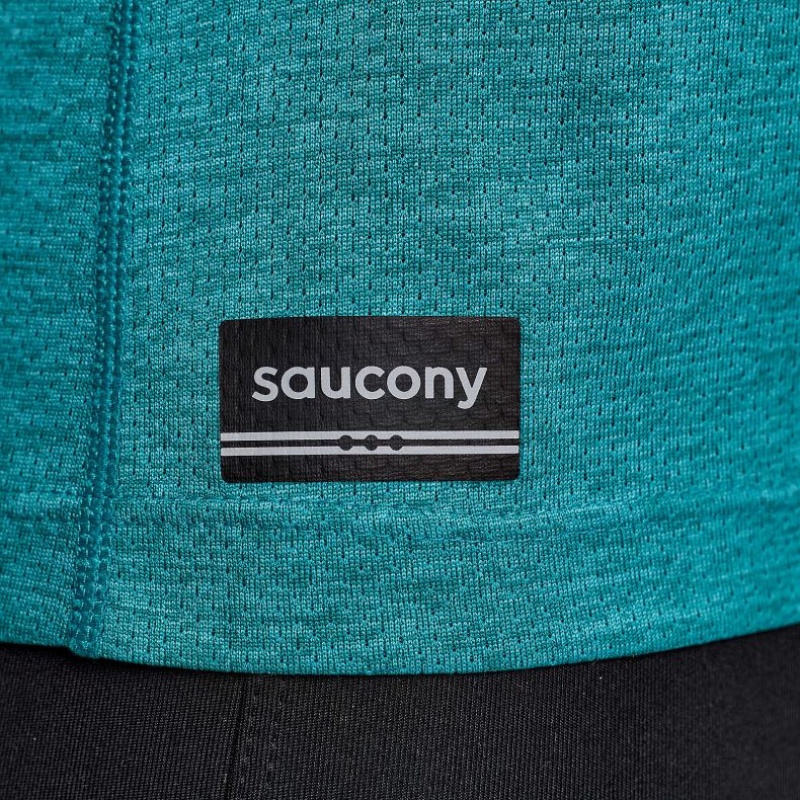 Női Saucony Stopwatch Rövid Sleeve Póló Türkiz | HUNGARY QZLVR