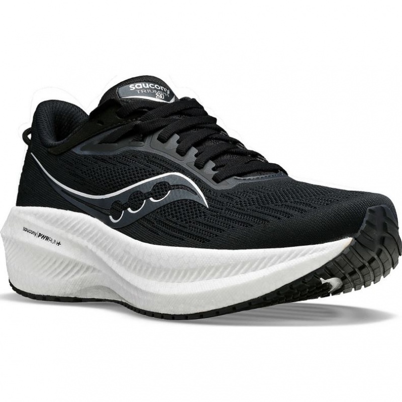 Női Saucony Triumph 21 Wide Futócipő Fekete Fehér | HUNGARY RKLYZ