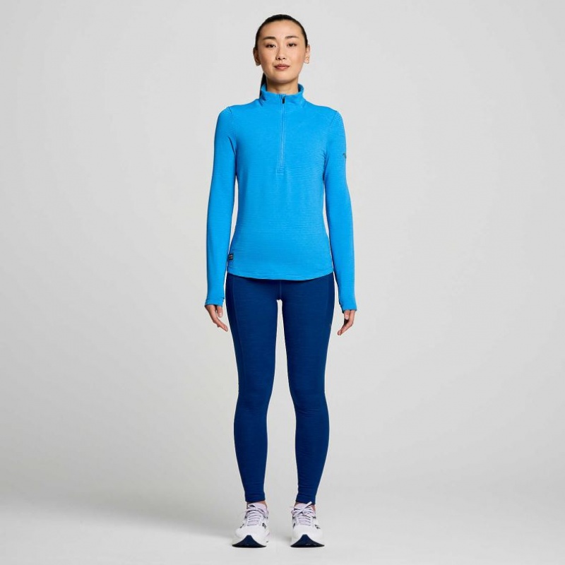 Női Saucony Triumph 3D 1/2 Zip Pulóver Kék | HUNGARY HJGUD
